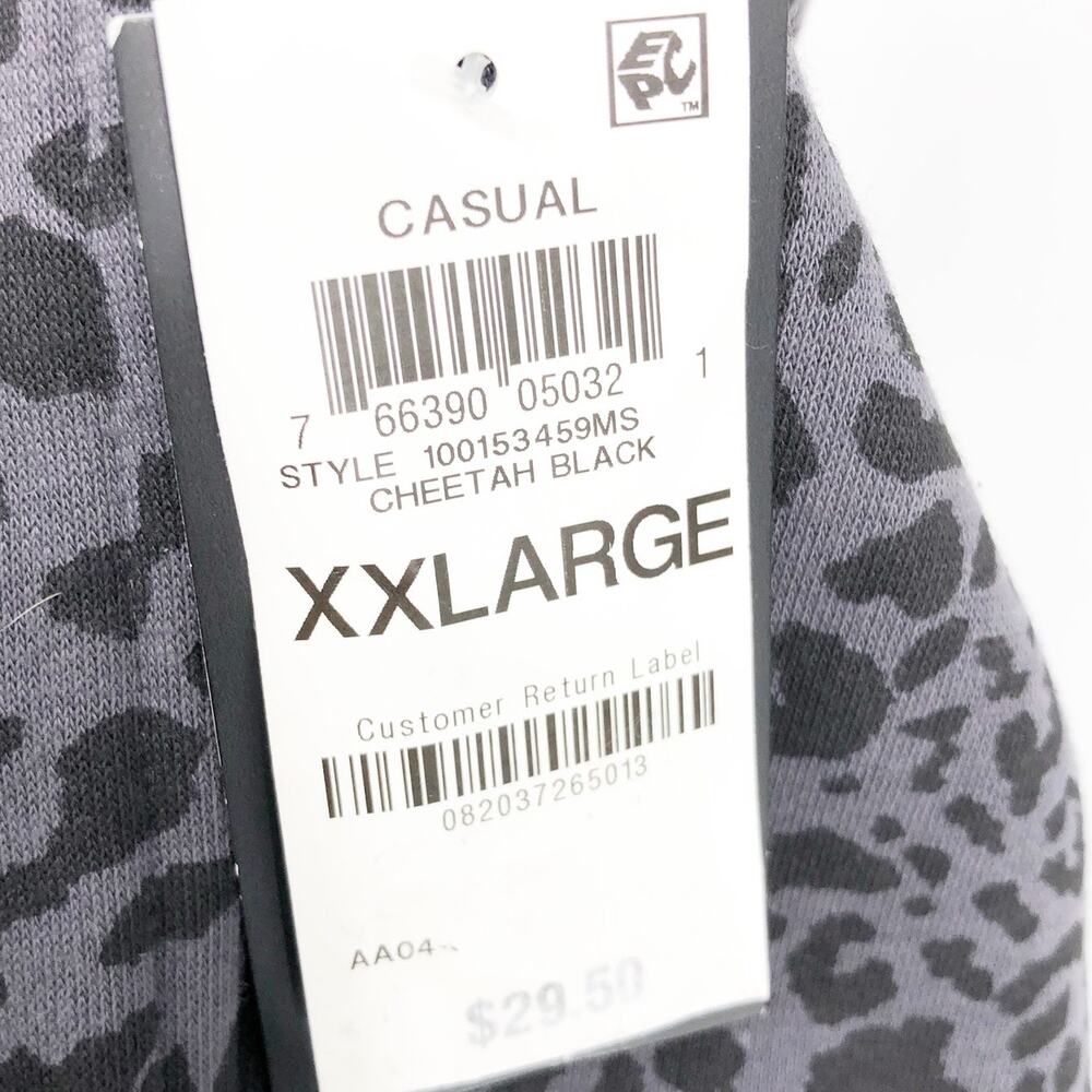 IDEOLOGY Women's Fleece Cheetah-Print Jogger Pants XXL Black Drawstring NWT - Picture 11 of 12